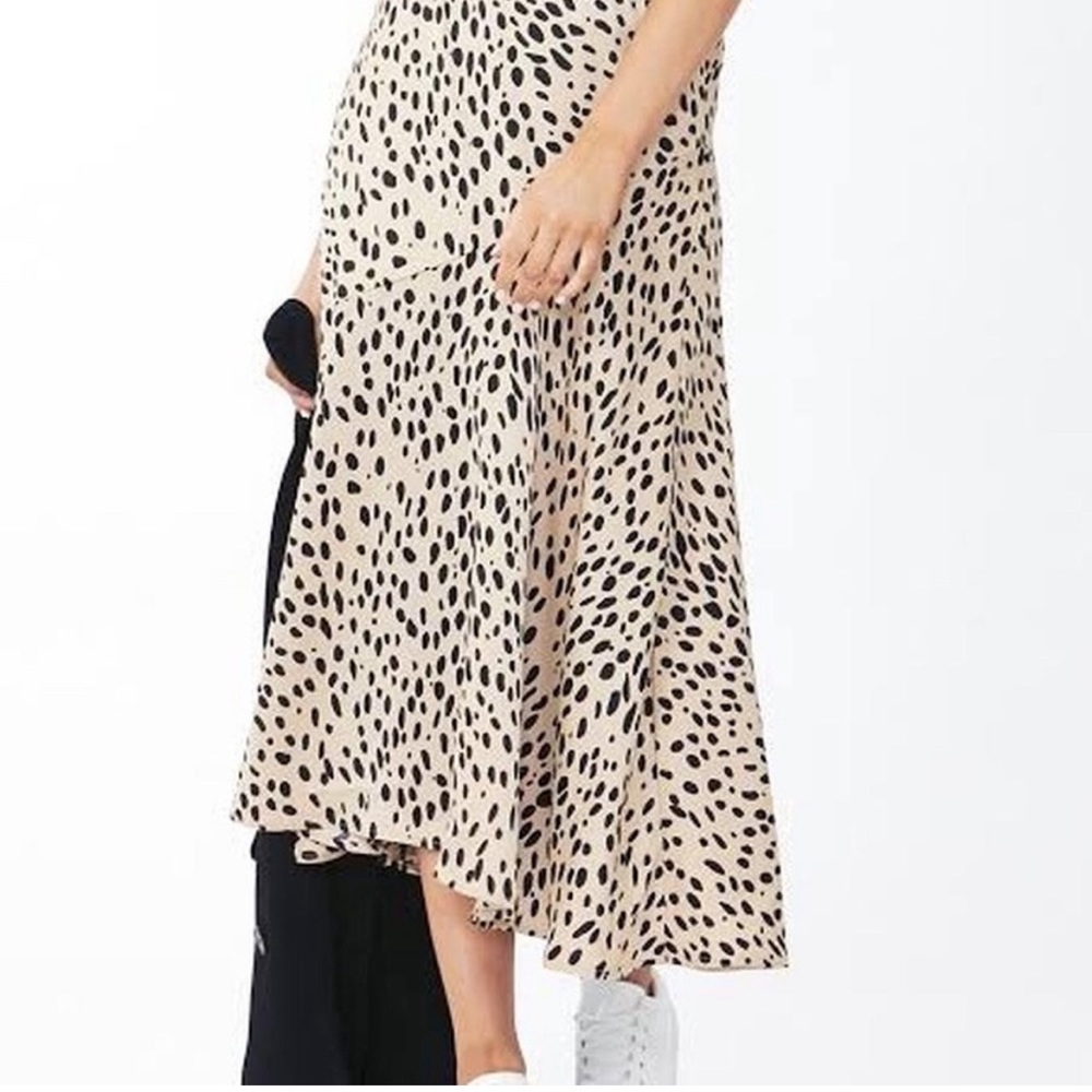 Decjuba Midi Leopard Cheetah Animal Print Skirt L Large